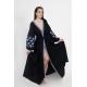 Boho Style Ukrainian Embroidered Maxi Broad Dress "Arabica" Black